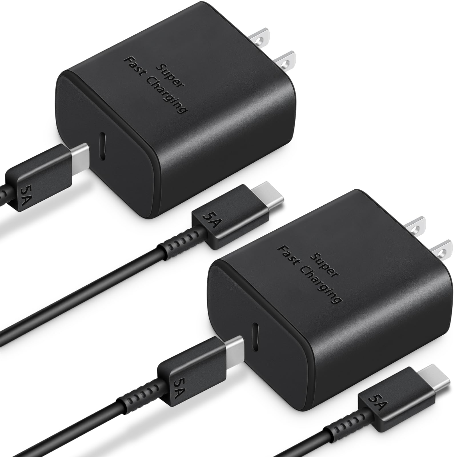 AISNI 45W Fast Charger Type C Fast Charging USB C Android Phone Chargers Block with 6 FT Type C Charging Cable Compatible with Galaxy S23 Ultra/S23/S23+/S22/S22 Ultra/S22+/S21, Galaxy Tab S8+ (2 Pack)