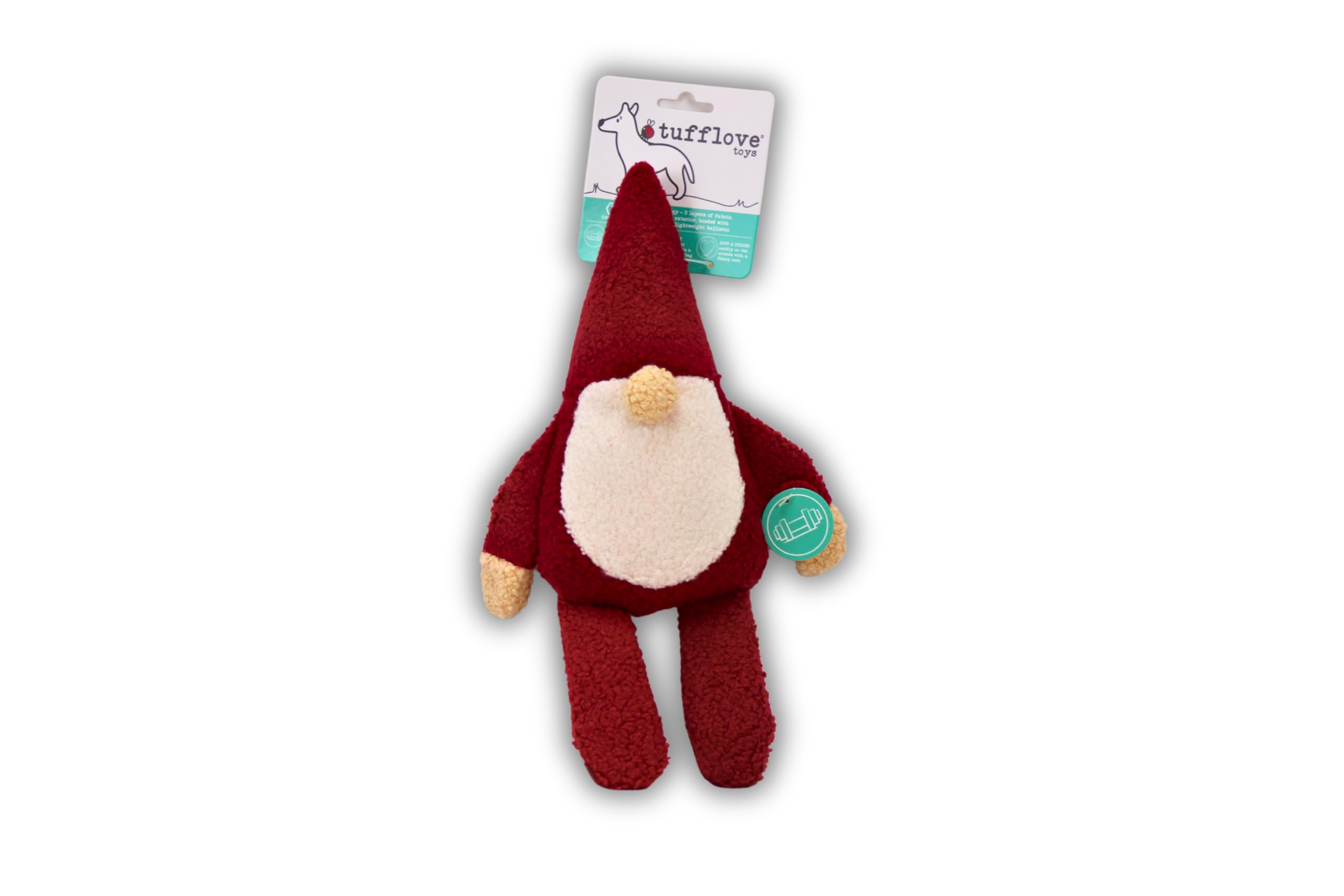 DogBox Boutique Christmas Tufflove Santa Gonk Dog Toy, Medium, Dog