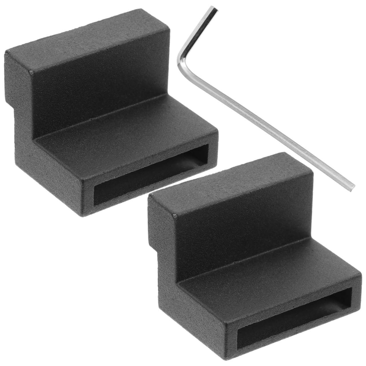 DOITOOL 1 Pair Zinc Alloy Sliding Barn Door Stopper - Heavy Duty Flat Rail Track Stop with Rubber Damping - Adjustable Anti-Derail Hardware for Wardrobe Gates & Room Divider Smooth Sliding Door