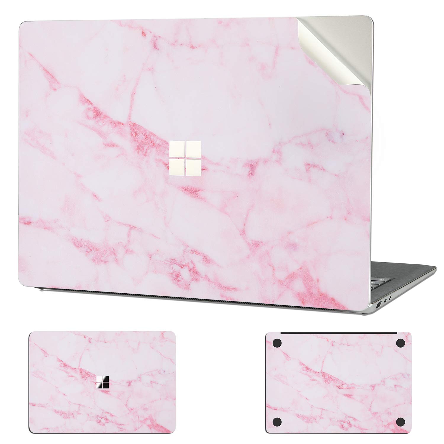 Digi-Tatoo Surface Skin Decal for Microsoft Surface Book 3 (13.5 Inch), Easy Apply, Full Body, Protective & Decorative Vinyl Skin Wrap Sticker [Pink Marble]