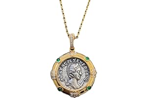 Mythology Lucky Roman Godness Queen Antique Coin Necklace,Ancient Roman Symbol Amulet Medal Necklace