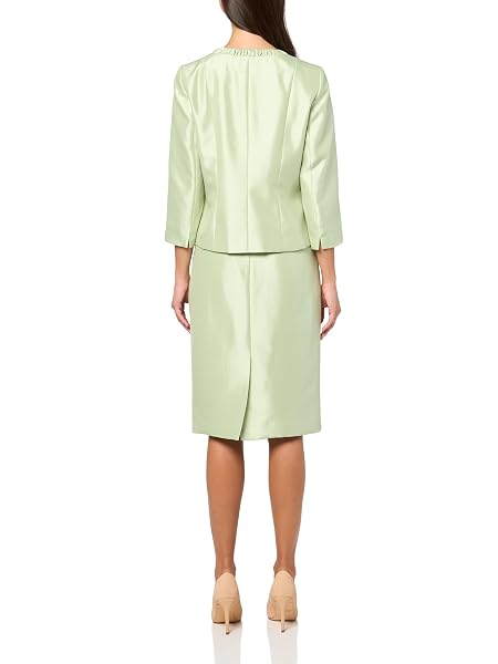 LE SUIT WOMEN’S OPEN FRONT BLAZER AND SLEEVELESS FLARED DRESS, 2PC SET