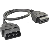 OLLGEN 1.64 Feet/50cm OBD II OBD2 Splitter Cable Cord,16 Pin OBDii Male to Female Extension Cable,Auto Car Diagnostic Extender Cord Adapter