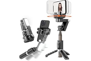 KOSCHEAL Gimbal Stabilizer for Smartphone,2-Axis Auto Face Tracking Tripod 360 Rotation with Stand,Selfie Stick for iPhone&Android with Wireless Remote for Vlogging,YouTube,TikTok Video Recording