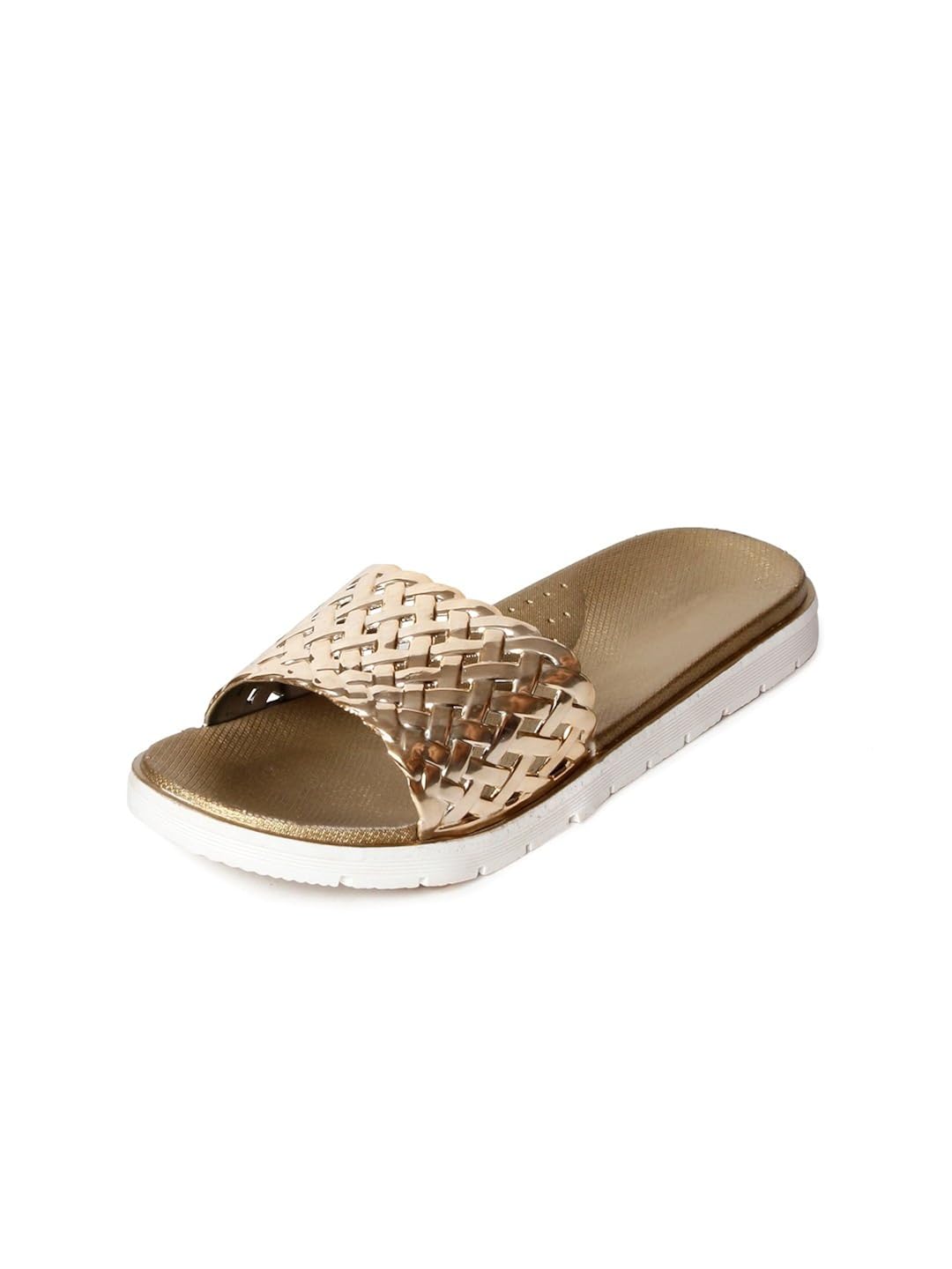 meriggiare women gold synthetic flats