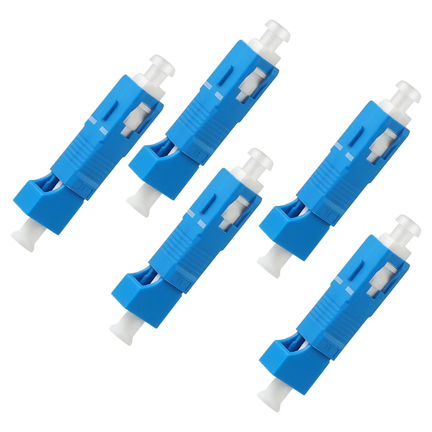 MSDADA 5 Pcs Visual Fault Locator Adapter, Optical Equipment Tool Singlemode 9/125 SM LC Female to SC Male Hybrid Flange Optical Fiber Adapter Connector for Digital Communication