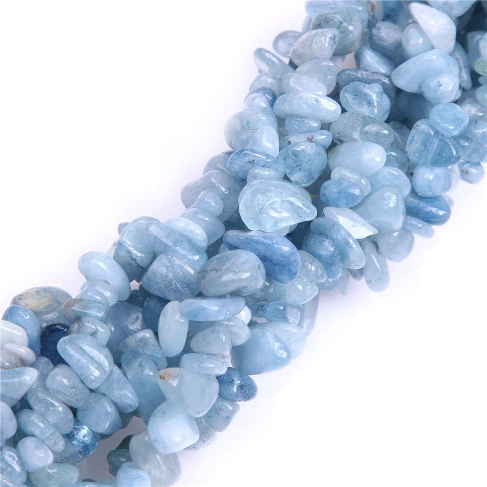 GEM-Inside Aquamarine Chips 5-8mm Gemstone Semi Precious for Jewellery Making 34" per Strand — image 1