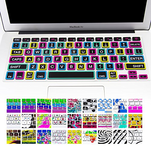 Allytech Silicone Keyboard Cover with Pattern Compatible MacBook Pro 13/15 /17 Inch (with/Without Retina Display), iMac and MacBook Air 13 Inch, Big Font Colorful (Best Desktop Computer For Senior Citizens)