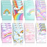24 Pcs Mini Rainbow Notepads Rainbow Spiral Pocket Notebook Fun Coil Mini Notepad Birthday Party Supplies 8 Styles Office Products Decoration