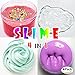 HSETIY Super Slime kit - 4 Styles Slime（2.5 oz each,total 10oz） with Colorful Foam Balls, Gold sand Decoration, Pearl Decoration, Golden sand Glitter Shake Jars for DIY Slime