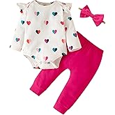 Fullfamous Baby Girl's 3pc Frill Long Sleeve Romper and Pant Set