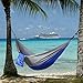 WolfWise Mosquito Net Hammock 2-Person Portable Parachute Double Camping Hammocks Kit with Carabiners and Hanging Rope(Blue)-Promotion