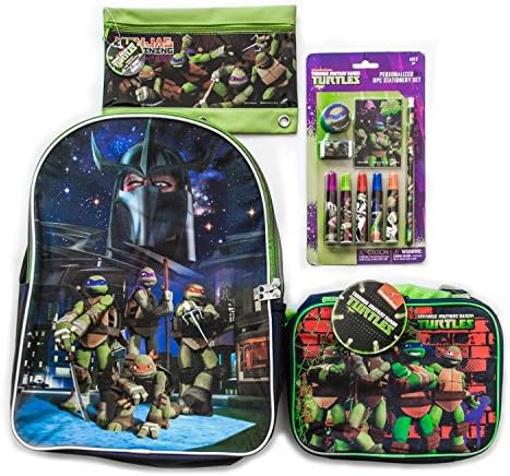 TMNT Teenage Mutant Ninja Turtles Backpack w/Lunch box for Toddlers and Kids 16 inch