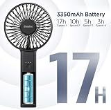 EasyAcc Handheld Fan Portable USB Fan 4 Speed 4000RPM 2600mAh Battery Black view 2