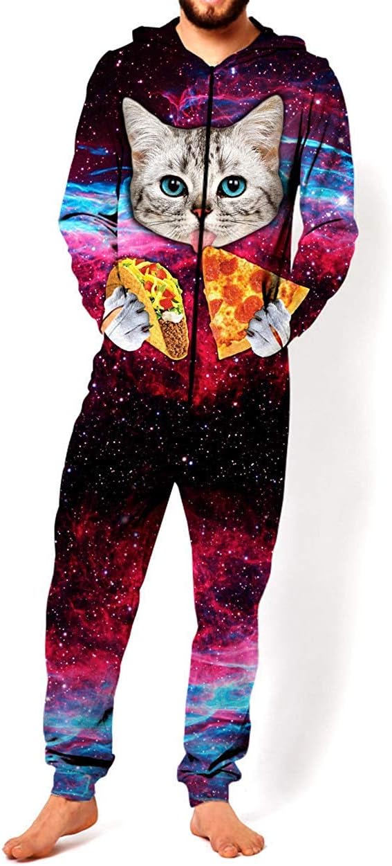 Adult Unisex 3D Printed Hoodie Pajamas Polyester Sportswear Jumpsuit Lion Wolf Cosplay Party Halloween Christmas Wear
