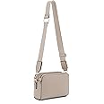 EVVE Crossbody Bags for Women Trendy Triple Zip Small Crossbody Camera Bag Purse with Wide Guitar Strap