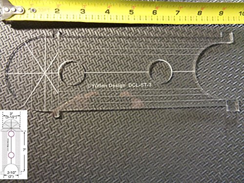 NGOSEW Quilting Template Ruler 3mm thick Double Clampshell+Straight Lines Low Shank Machine Ruler Foot