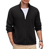 COOFANDY Mens Fleece Jacket Zip Up Lightweight Sweater Jackets Casual Warm with Pockets for Home Office Hiking
