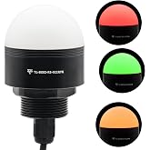 3-Color LED Warning Light Tower Stack Light 85dB Buzzer Dome 30mm | Metal LED Stack Light Red Yellow Green 30mm Mount 24V Industrial Tower Light, Aluminum Base Beacon Column Signal Status Light