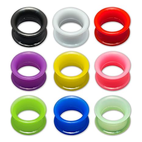 Fly Style 1 Paar Silikon Flesh Tunnel Ohr Plug extra weich 10 Farben (4-30 mm)