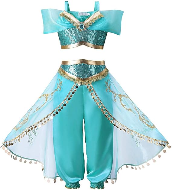 Amazon Co Jp プリンセスなりきり アラビア風お姫様 クリスマス衣装 Touyoor ジャスミンコスチューム 仮装 女の子 女児 キッズドレス 上下2点セット 110 150cm 服 ファッション小物