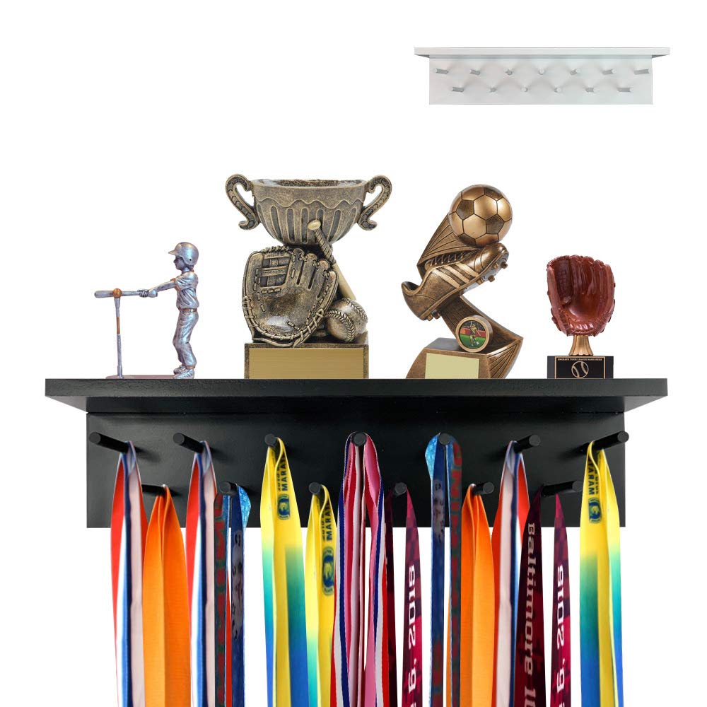 Dash Home Trophy Rack & Medal Display Shelf Gifts for Runners, Sports