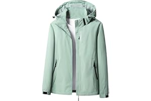 FARTEY Waterproof Rain Jacket for Women Winter Fall Lightweight Outdoor Windbreaker Outdoor Hiking Travel Rain Coat