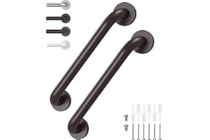 2 Pack 12 Inch Grab Bars for Wall Oil Brown, Safety Shower Grab Bars for Seniors Elderly Handicapped, Handicap Grab Bars for Shower with Concealed Screws, Tesuchan