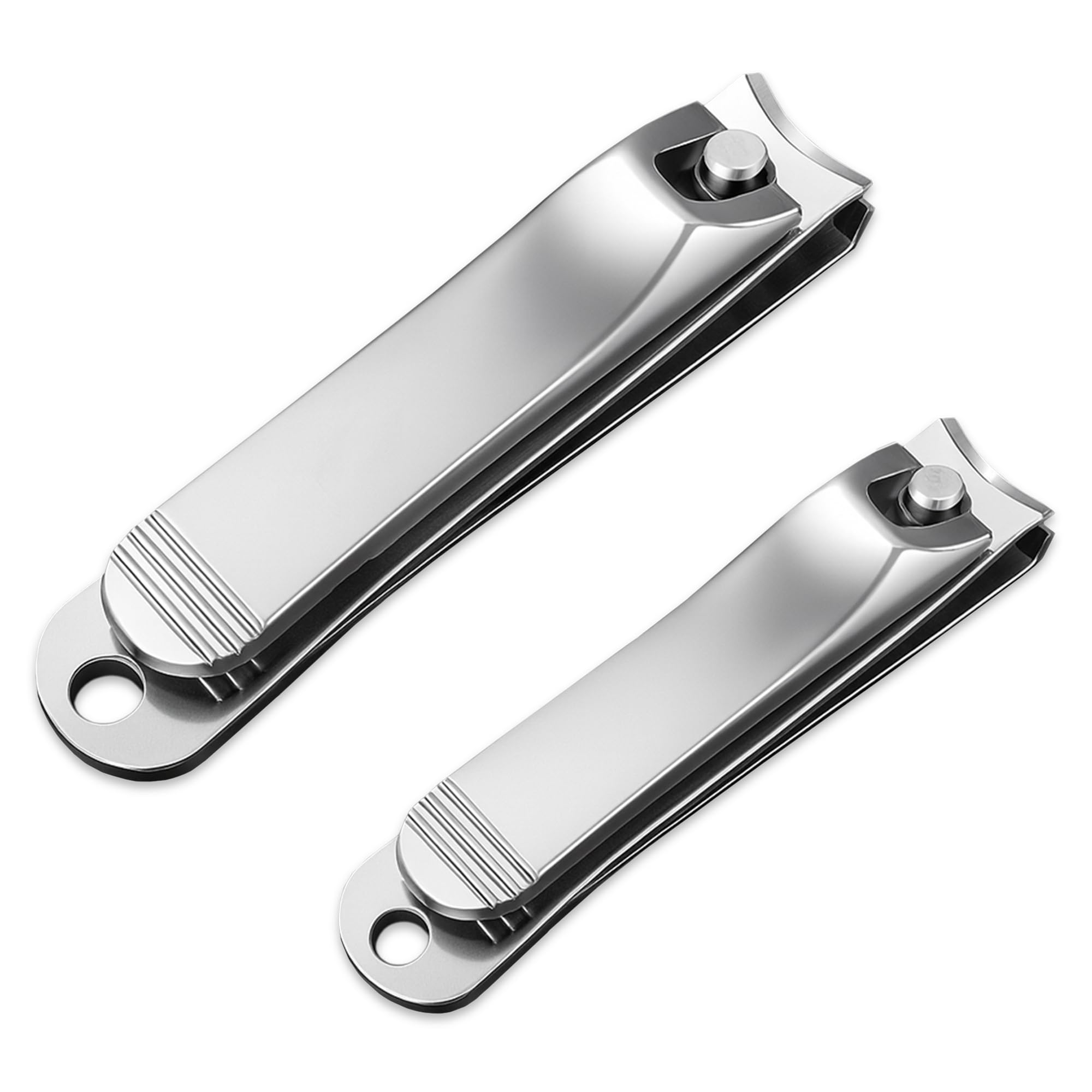 Trimming Shop Nail Clippers, Heavy Duty Stainless Steel Fingernails and Toenails Clippers Cutter for Thick Nails for Both Men and Women's, Manicure, Pedicure, Nail Clipper Kit, 2pcs