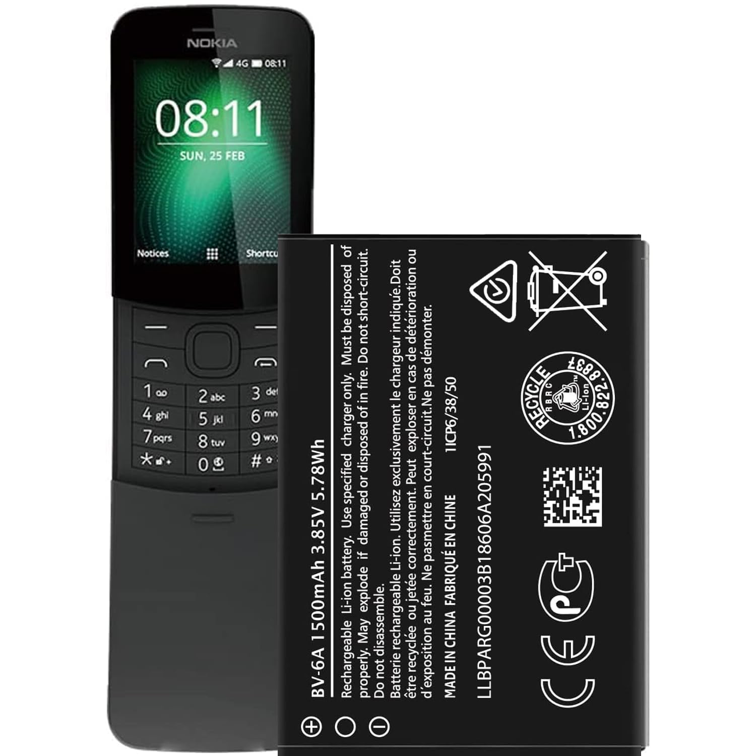 Beiaoty Replacement Battery for BV-6A Nokia 2720