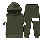 Svreeyer Boy Clothes Long Sleeve Striped Hoodie Sweatshirts Top and Pants Fall Winter Kids Boys 2 Pieces Outfits 3-12 Years