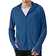 Locachy Men's UPF 50+ Sun Protection Outdoor Lightweight Full Zip Hoodie Jacket Long Sleeve Fishing Hiking Performance Shirt