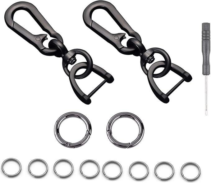 Amazon Co Jp キーホルダー キーチェーン Dリング 丸型 カラビナ 亜鉛合金 艶消しのメッキ加工 脱落紛失防止 1 服 ファッション小物