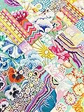 Kaffe Fassett Collective Vibrant Pastel Floral Modern Pansies Precut 5-inch Cotton Fabric Quilting Squares
