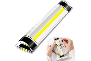 Verdanzia Magnifying Ruler with Yellow Tracker Line, 6 Inch Ruler with Magnifying Bar, Acrylic Mahjong Card Line Reader with 