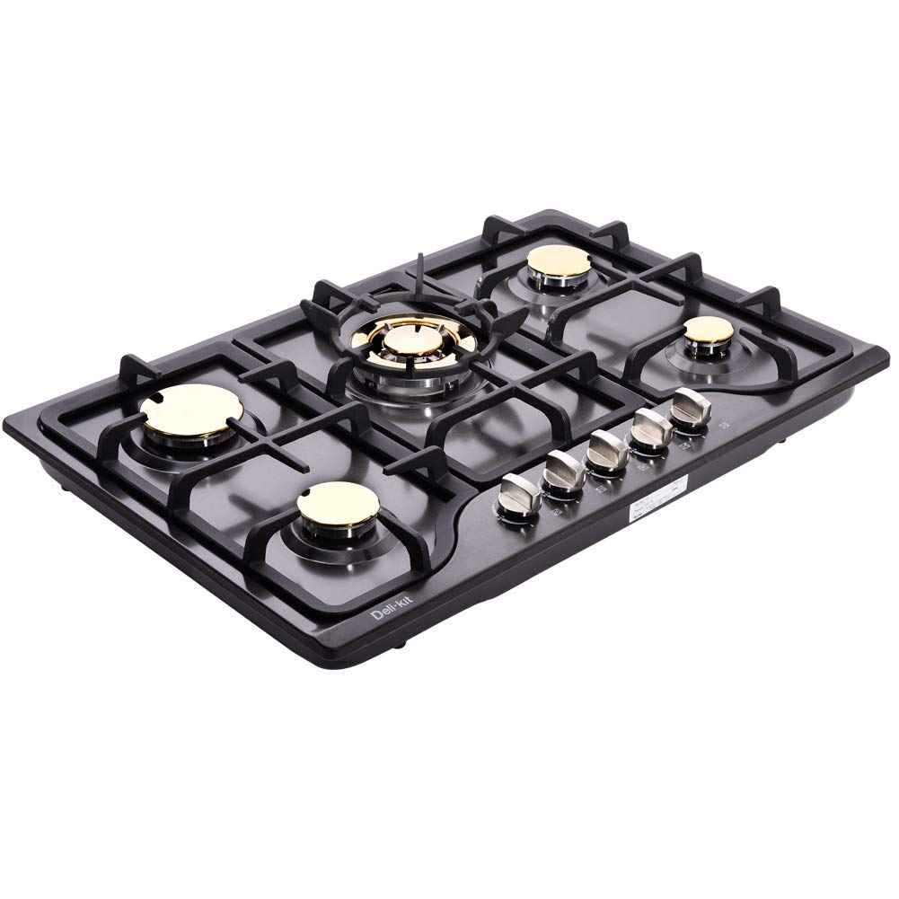 Delikit 30 inch Gas Cooktops LPG/NG Dual Fuel Gas Cooktop 5 Sealed