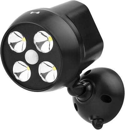 NICREW Battery PIR Motion Sensor LED Security Light Outdoor Spotlight 4 LEDs