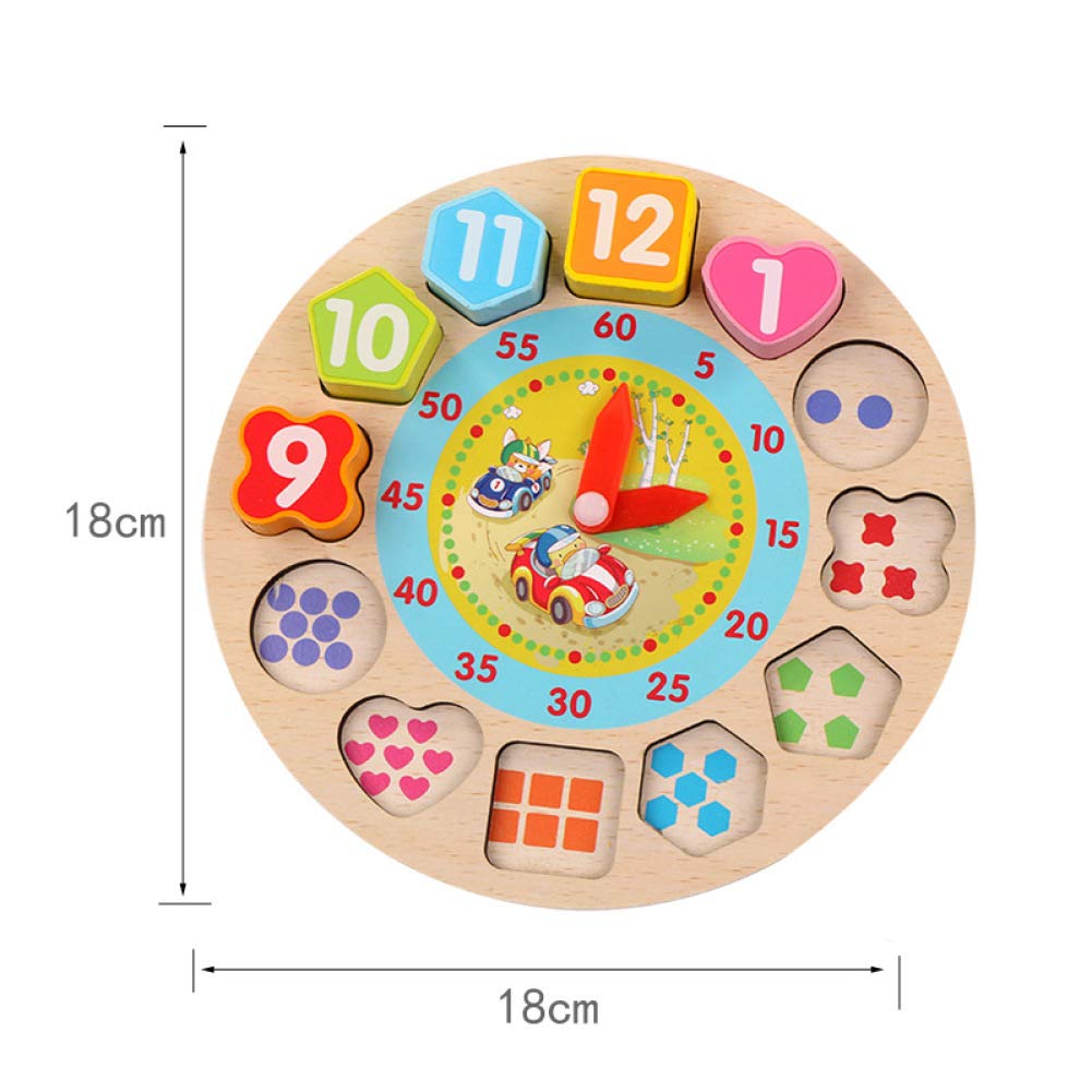 wooden shape sorting clock
