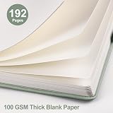 EMSHOI A5 Notebook Blank Journal 192 Pages 100GSM Hardcover Leather Green view 3