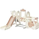 Merax 5-in-1 Toddler Slide with Swing, Kids Slide