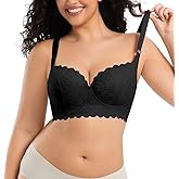 Cotton Whisper Plus Size Women's Floral Lace Underwire Bra for Everyday Wear