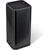 Stainless Steel Knife Block, 11cm Square Knife Storage for Kitchen Use, Rose Gold Knife Holder with Slot (Black)