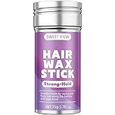 SWEET VIEW Hair Wax Stick, Flexible Hold Fly Away Hair Tamer, Slick Back Hair Cream/Gel for Sleek Ponytail, Smooth Flyaways &