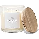 Public Goods Scented Soy Candle for Women & Men | Large 3 Wick Glass Candle | Long Lasting & Non Toxic | Made with Natural Soy Wax & Organic Essential Oils | Gift Box | 12.3oz Jar | Black Currant