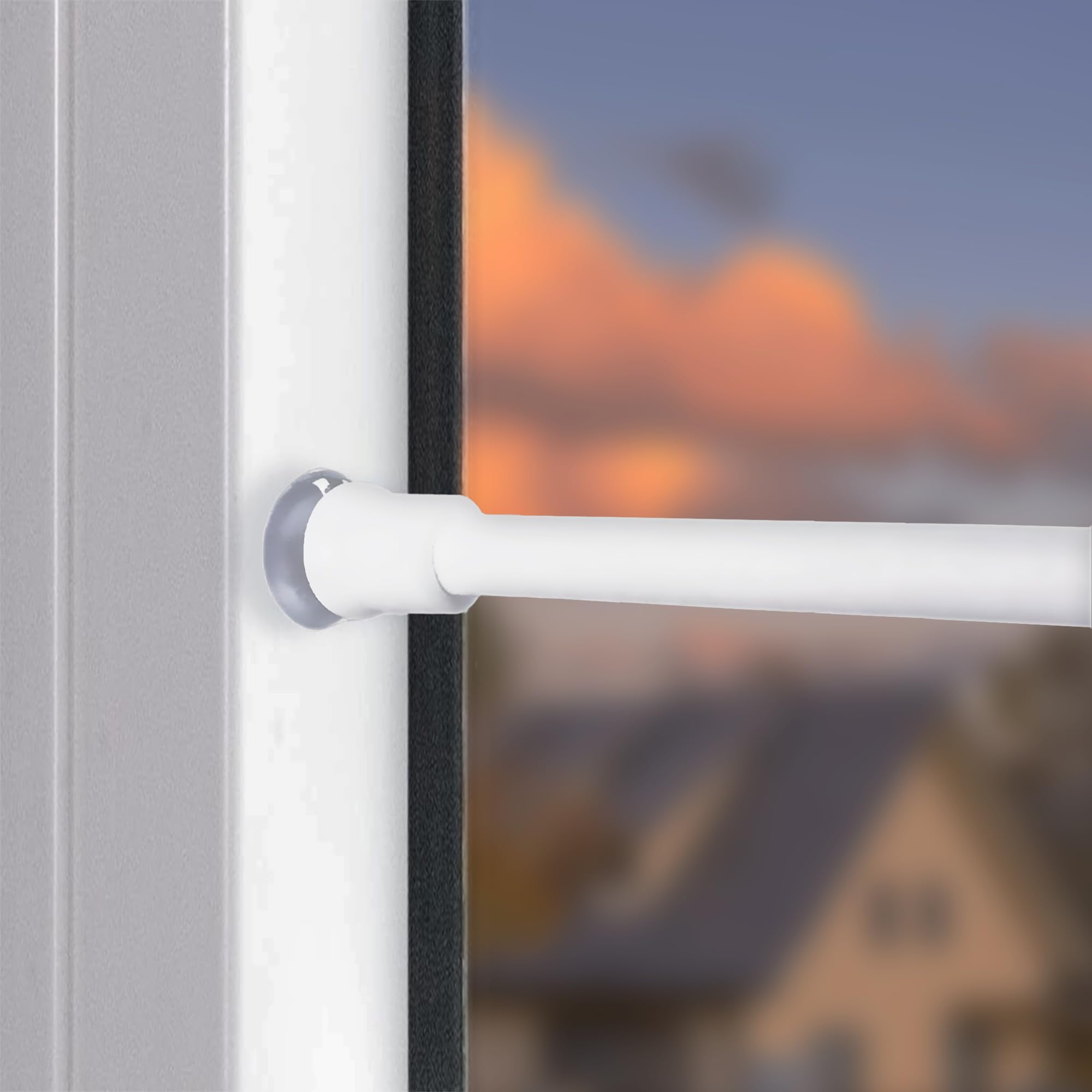 Rod&Trikin Extendable Curtain Poles Extendable no Drill Tension Rods for Curtains Rods for Bookshelf Kitchen Windows Φ8MM (40-59CM/15.7-23.2In)