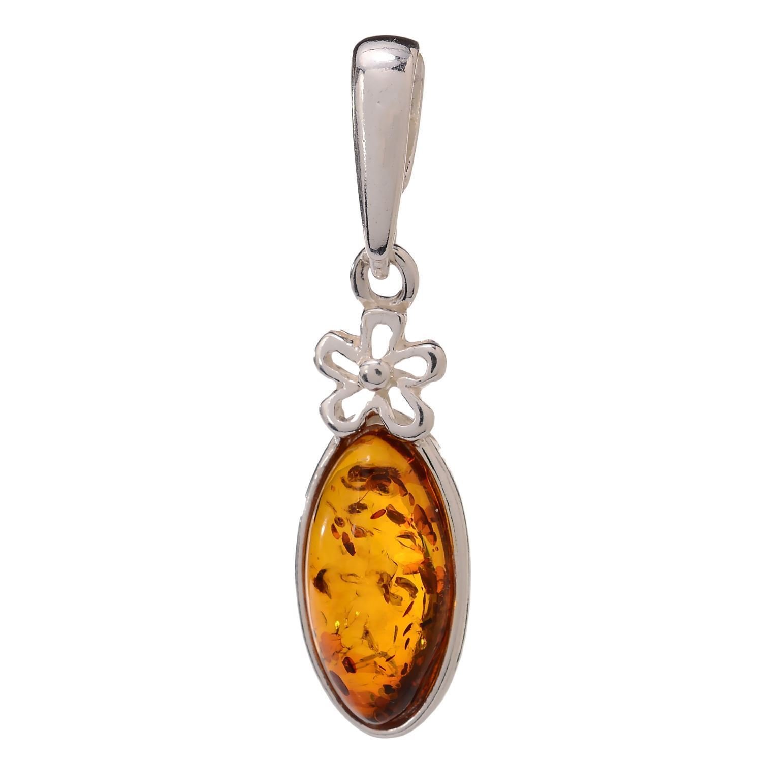 Sterling Silver and Baltic Honey Amber Pendant "Meadow"
