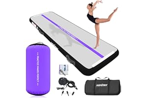 VOFiTNY Inflatable Gymnastics Air mat Tumbling Track with Air Barrel Octagon Mat with Pump for Home/Gym