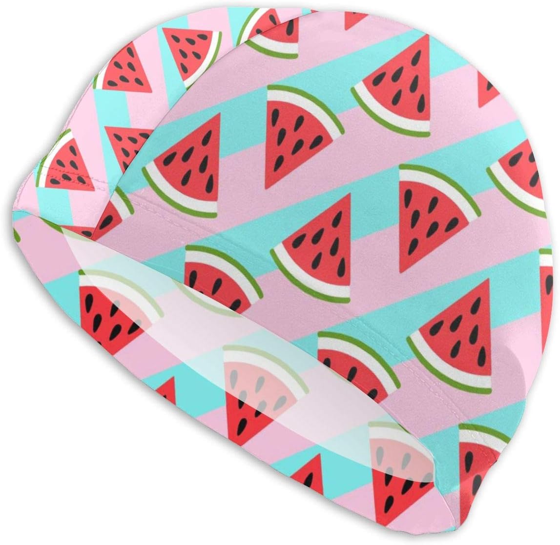 Fruit Watermelon Adults Swim Cap Waterproof Ear Protection Swimming