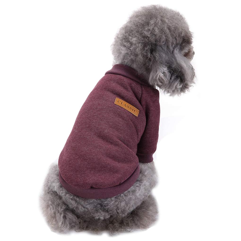 CHBORLESS Pet Dog Classic Knitwear Sweater Warm Winter Puppy Pet Coat Soft Sweater Clothing for Small Dogs (XS, Brown)