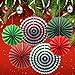 ADLKGG Party Hanging Paper Fans Set, Round Pattern Paper Garlands Decoration for Party Birthday Christmas Events Accessories, Set of 6